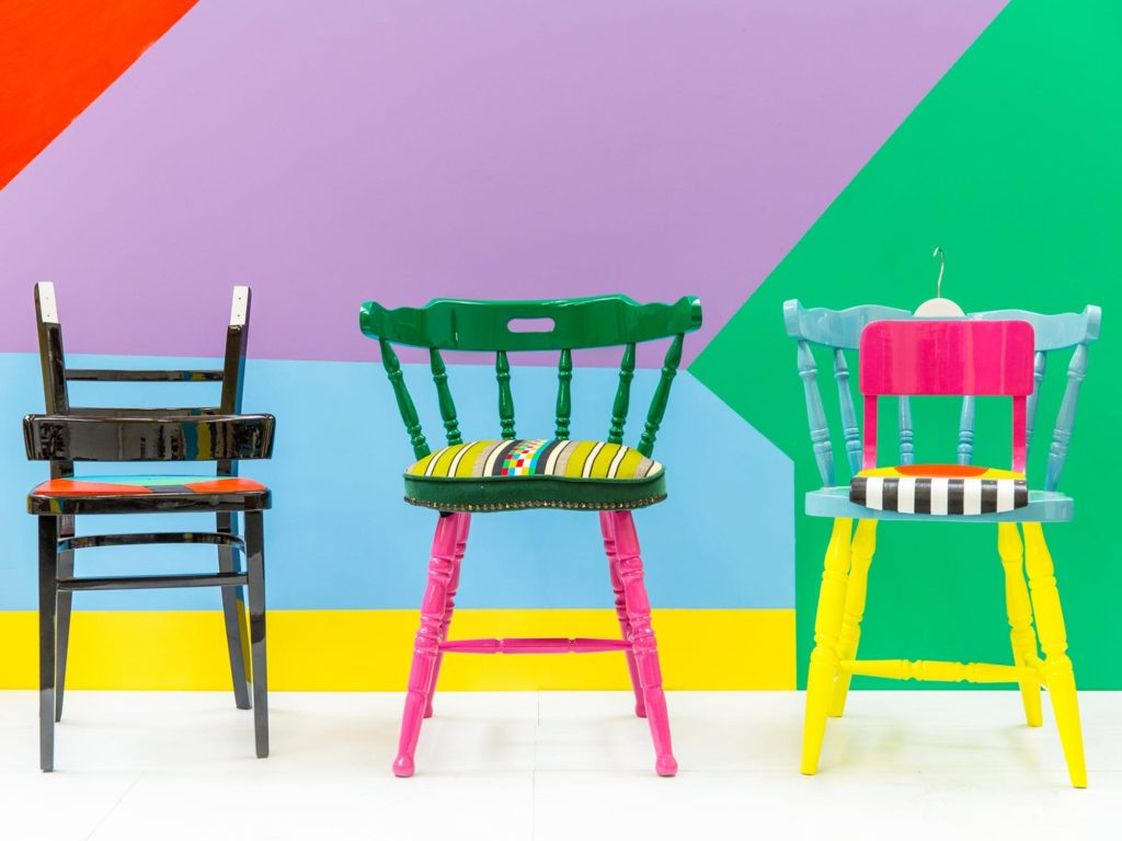 upcycled chairs by Yinka Ilori