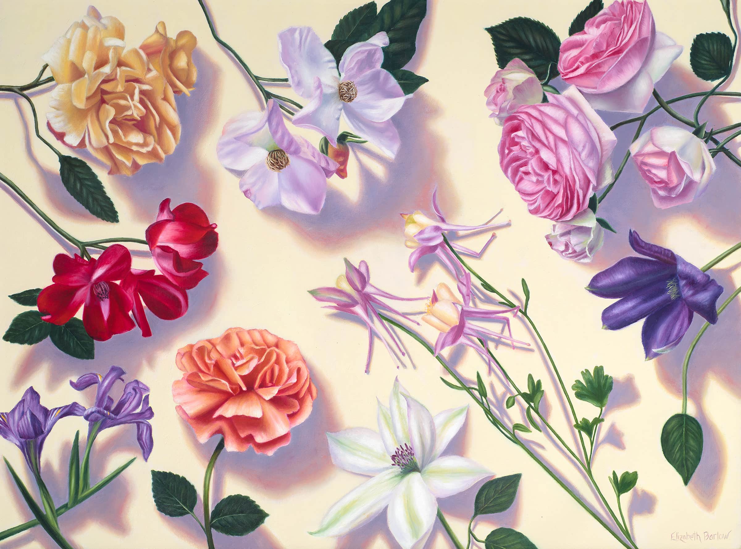 hyper realistic flower painting